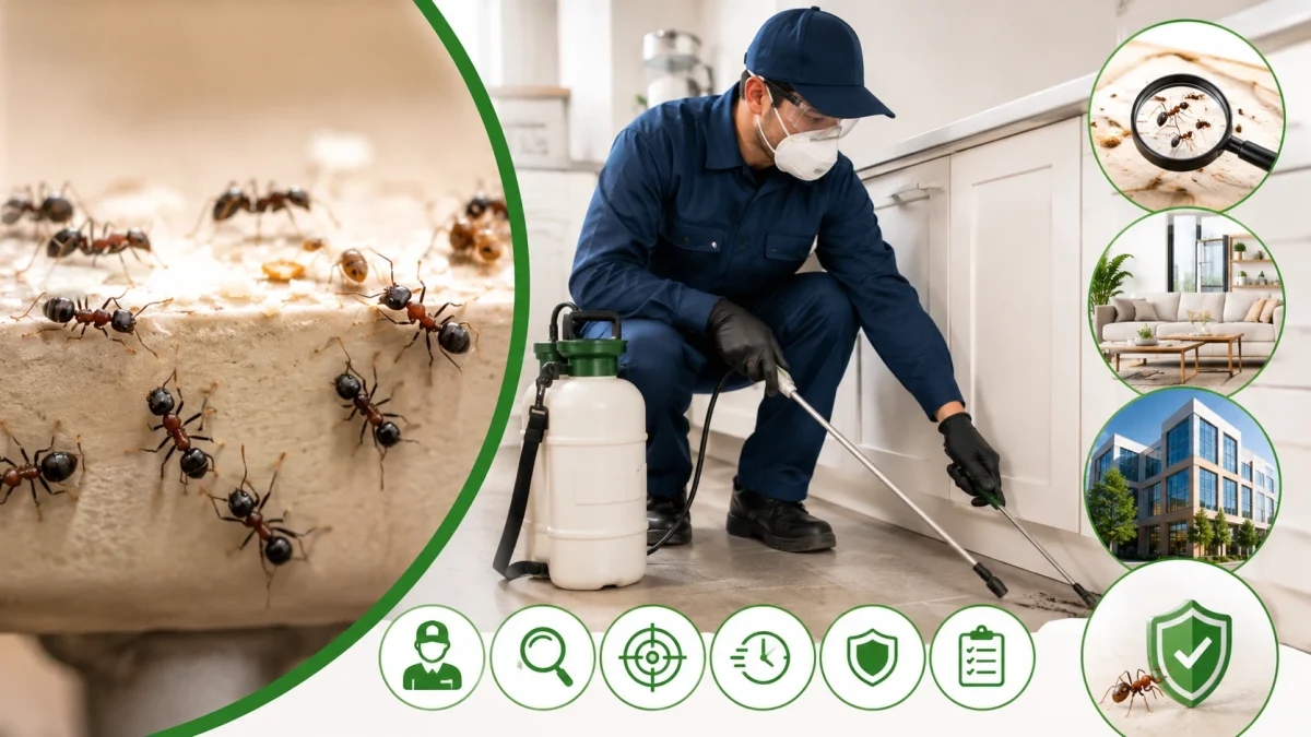 Why Choose Shurokkha for Ant Control When selecting a pest control provider, experience, inspection quality, and treatment effectiveness matter. Shurokkha Pest Control is committed to delivering professional services backed by practical expertise and customer-focused solutions. Experienced Pest Control Technicians Our trained professionals understand the behavior of different ant species and apply treatment methods appropriate for each infestation. Inspection-Based Treatment Every service begins with a comprehensive inspection rather than immediate spraying. This allows us to target the root cause instead of simply treating visible ants. Targeted Pest Management We focus on eliminating colonies, nests, and entry points using modern treatment techniques that provide more sustainable results. Residential & Commercial Expertise Whether you own a small apartment or manage a large commercial facility, we tailor our services to suit your property's requirements. Fast Response Across Dhaka We understand that ant infestations require prompt attention. Our team responds quickly to service requests throughout Dhaka to minimize inconvenience. Prevention-Focused Approach Our work doesn't stop after treatment. We provide practical prevention advice to help reduce the chances of future infestations and maintain long-term pest control. Customized Solutions Every property is different. We create treatment plans based on Property size Infestation level Ant species Indoor and outdoor activity Residential or commercial needs Our goal is to deliver reliable, professional, and long-lasting Ant Control Services that protect your property and provide peace of mind.