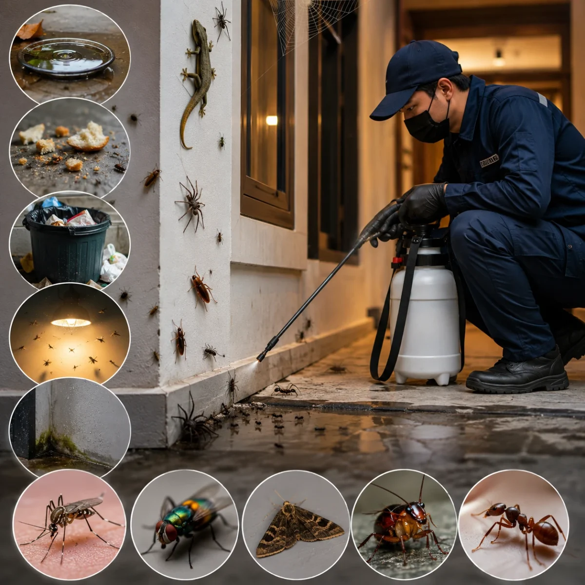 Insects Attracting Spiders and Lizards