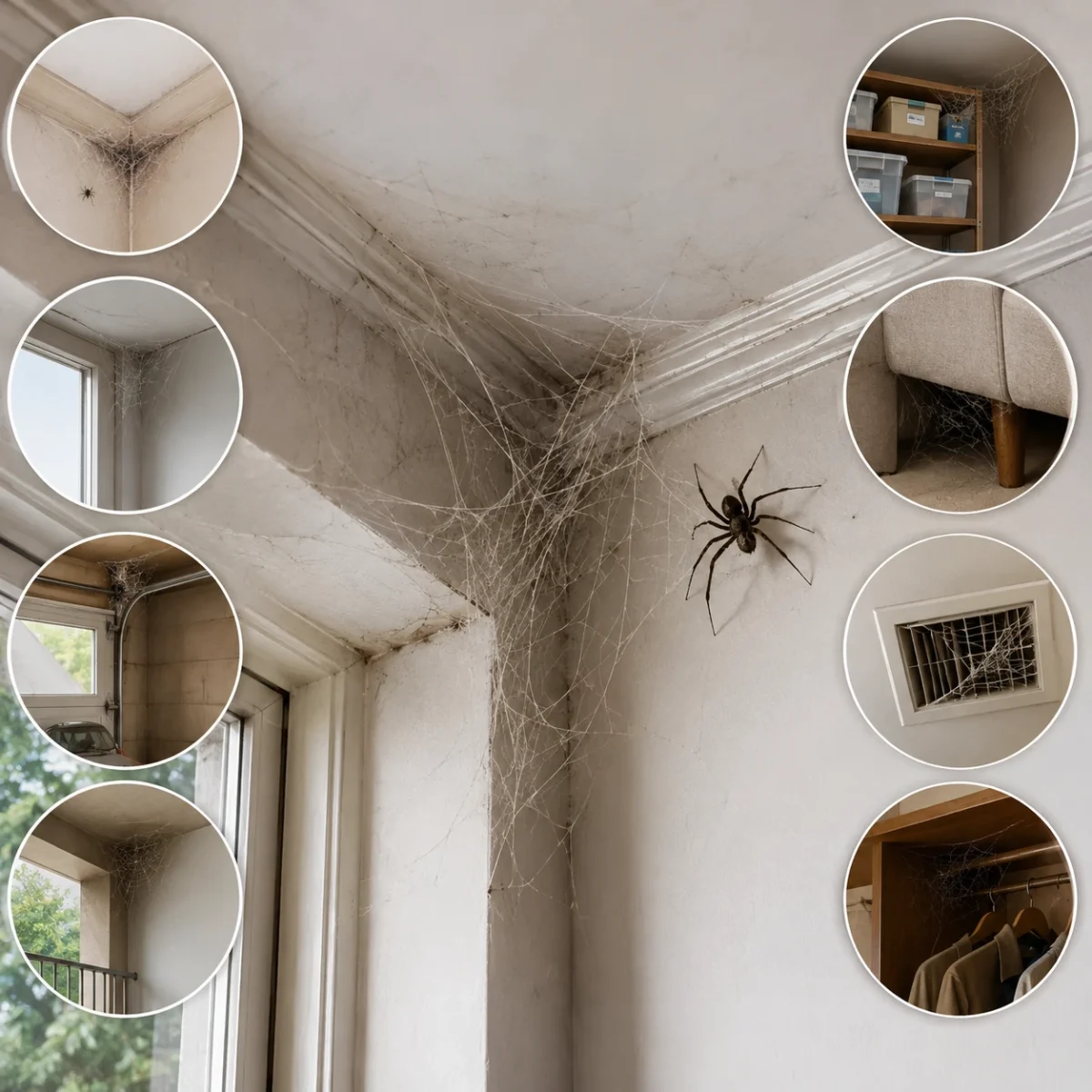 Spider Webs Around Ceilings and Corners
