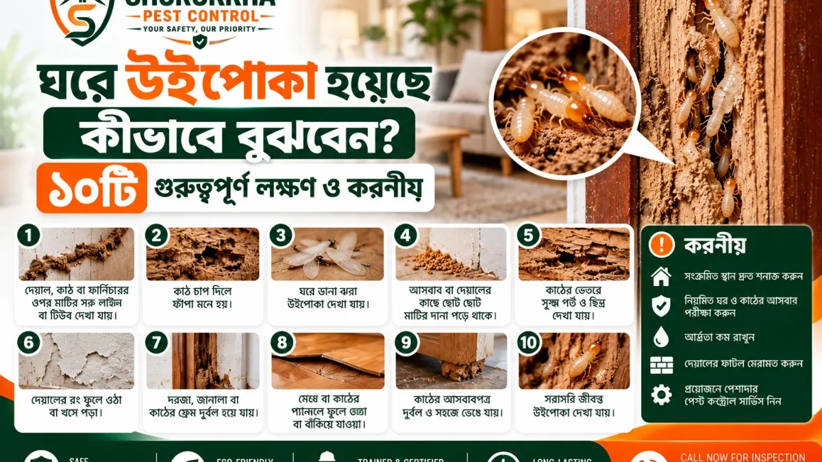 ঘরে উইপোকা হয়েছে কীভাবে বুঝবেন? ১০টি গুরুত্বপূর্ণ লক্ষণ ও করণীয়