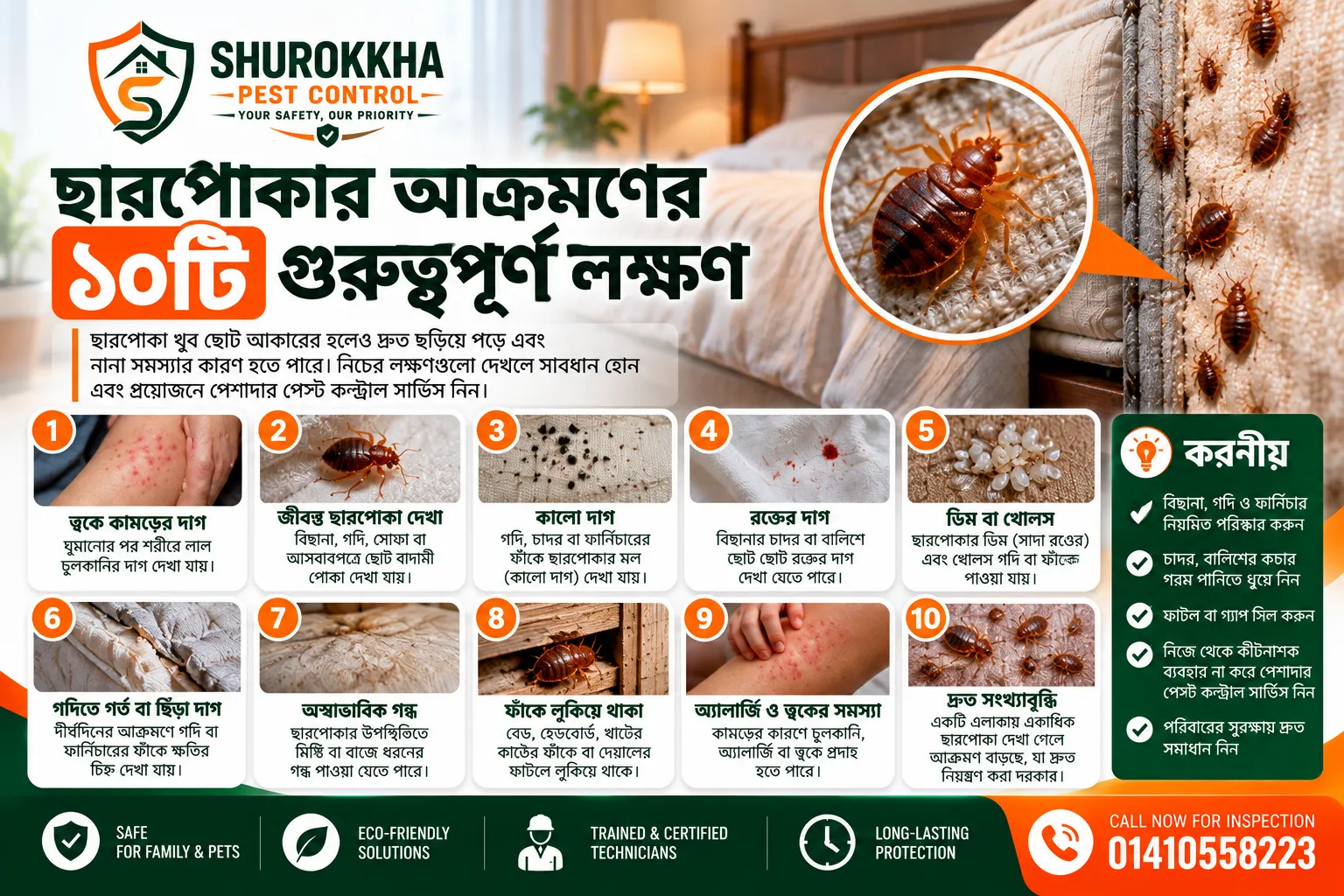 ছারপোকার ১০টি সতর্কসংকেত